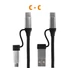 Kép 2/5 - Home USB MULTI 4in1 töltőkábel, USB-C, microUSB, USB-A, QC, PD, szőtt nejlon, 480 Mbps, 60Wmax, 1,5m vezeték