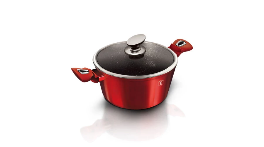 Berlinger Haus Metallic Burgundy Line magas lábas márvány bevonattal, metál külső bevonattal, fedővel, 30 cm BH/6192